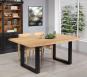 Mesa de comedor rectangular fabricada en hierro y madera de roble macizo de estilo contemporáneo 180x100 