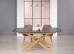 Mesa de comedor rectangular Stéphane fabricada en madera de roble macizo con cubierta en cerámica  de estilo Contemporáneo