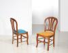 Silla Camille fabricada en madera de cerezo macizo con asiento de tela en estilo Louis Philippe 