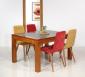 Mesa de comedor Aurore fabricada en madera maciza de cerezo cubierta de cerámica en estilo Contemporáneo 