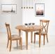 Mesa de comedor SIMÓN redonda con extensiones,fabricada en roble macizo al estilo Louis Philippe Diámetro 105 con sus 2 extensiones de 40 cm.