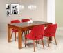Mesa de comedor rectangular Aurore fabricada en madera de cerezo macizo estilo contemporáneo 