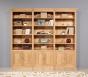 Biblioteca Naël de 6 puertas fabricada en madera de Roble Macizo estilo Directoire con acabado en Roble Natural Cepillado.