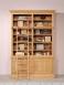 Biblioteca de 2 cuerpos y 4 puertas fabricada en madera de roble macizo estilo Directoire con escalera