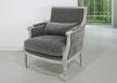 Sillón estilo Luis XVI de roble macizo con tela de cristal