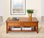 Mesa de centro Flore de madera de cerezo estilo Louis Philippe con tapa de marquetería