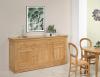 Aparador Comedor Quentin de 3 puertas y 4 cajones fabricado en madera de roble macizo al estilo Louis Philippe 