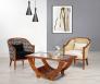Mesa de centro Nicolas de madera maciza de cerezo, estilo contemporáneo