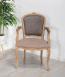 Sillón Bergere Alexia estilo Luis XV de Roble macizo con tejido VALDOURO Taupe