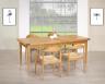 Mesa rectangular Francois, de roble macizo 180*90 + 2 extensiones de 45 cm