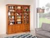 Biblioteca de 6 puertas Angèle de madera maciza de cerezo en estilo Directoire con escalera
