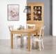 Mesa de comedor de roble macizo 90x90 de estilo contemporáneo, tablero abierto 180x90