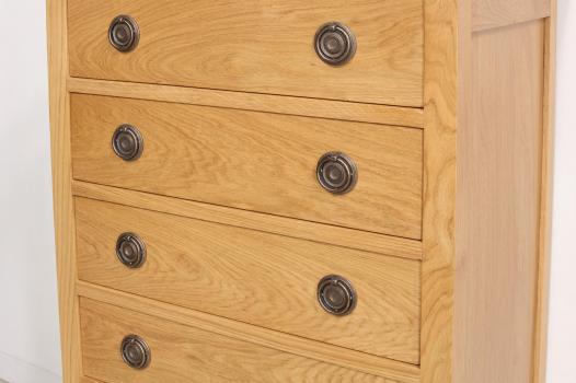 Cómoda de roble de 5 cajones estilo Directoire Yvan
