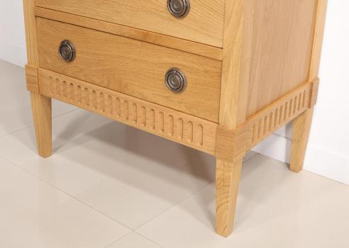 Cómoda de roble de 5 cajones estilo Directoire Yvan