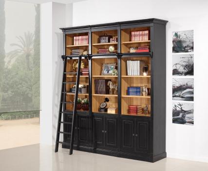 Librería Naël de 6 puertas en Roble macizo de estilo Directoire 