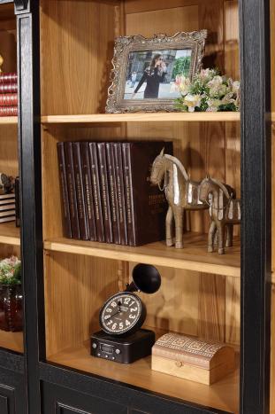 Librería Naël de 6 puertas en Roble macizo de estilo Directoire 