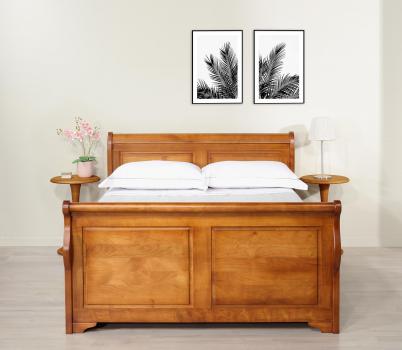 Cama Jeanne 140x190 modelo barco en estilo  Louis Philippe con 1 cajón en cada lado