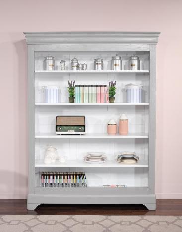 Librería Thiago de Roble macizo de estilo Louis Philippe con 4 estantes