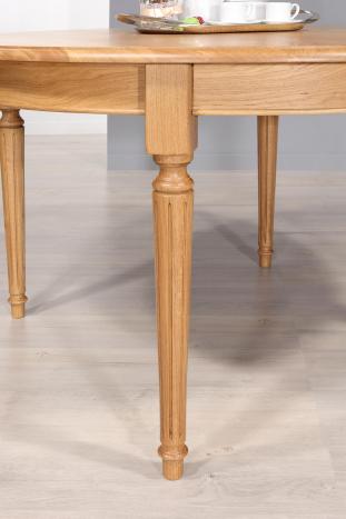 Solid Oak Louis XVI style Round extending table