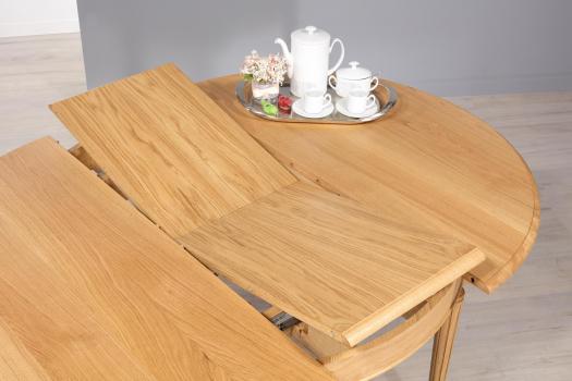 Solid Oak Louis XVI style Round extending table