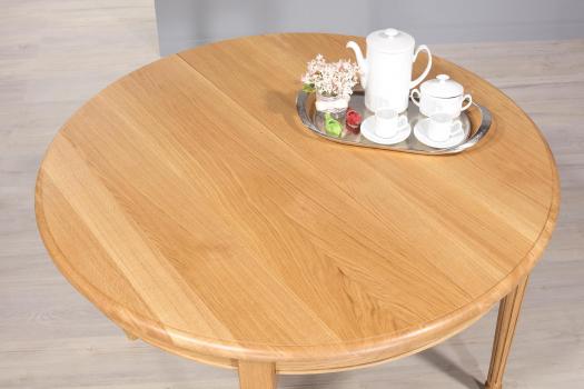 Solid Oak Louis XVI style Round extending table