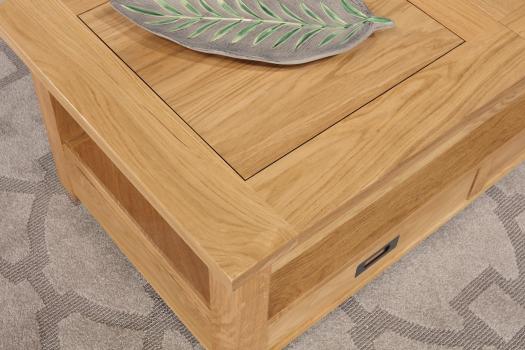 Mesa de centro León rectangular fabricada en Roble extensible 