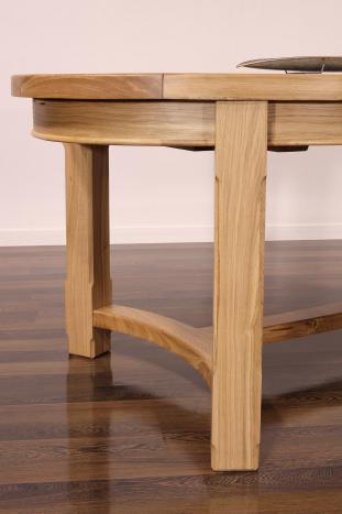 Mesa Damien ovalada fabricada en madera de Roble macizo de estilo Rústico 170*110