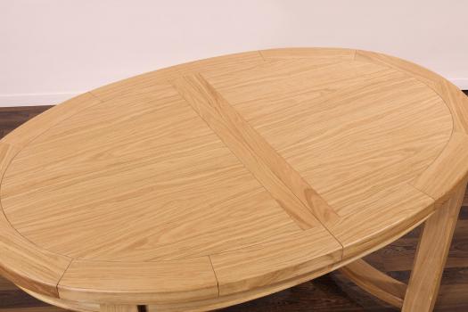 Mesa Damien ovalada fabricada en madera de Roble macizo de estilo Rústico 170*110