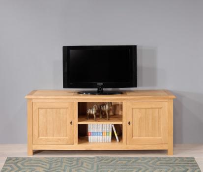 Mueble de TV Amaury de roble macizo de estilo rústico