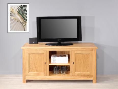 Mueble de TV Amaury 16/9 fabricado en Roble macizo de estilo Rústico  