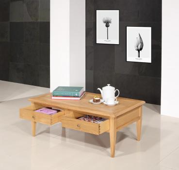 Mesa de centro Pedro de Roble estilo Directoire con acabado de Roble Cepillado blanco