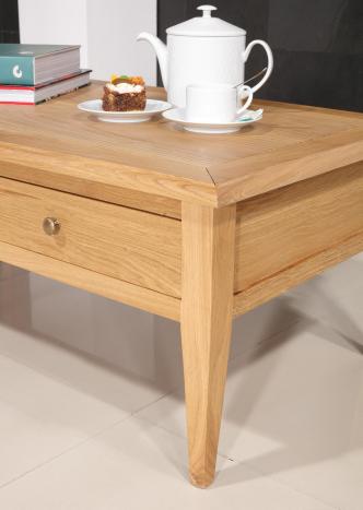 Mesa de centro Pedro de Roble estilo Directoire con acabado de Roble Cepillado blanco