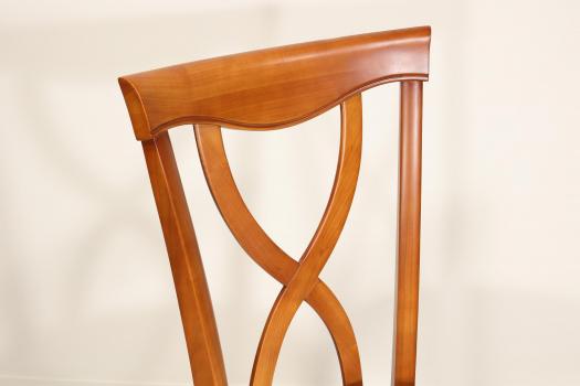 Silla lila de madera maciza de cerezo de estilo Louis Philippe 