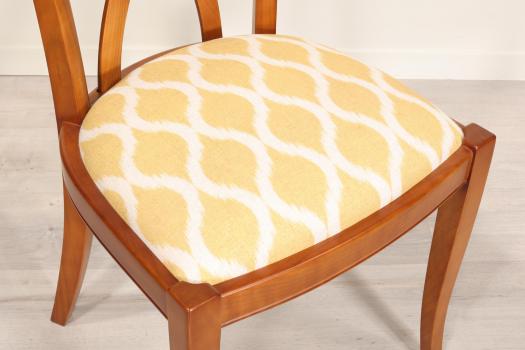 Silla lila de madera maciza de cerezo de estilo Louis Philippe 