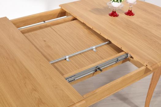 Mesa ovalada de roble macizo estilo Louis Philippe con 2 extensiones Christophe