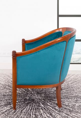 Sillón Caroline Cabriolet de madera maciza de cerezo de estilo Louis Philippe