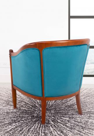 Sillón Caroline Cabriolet de madera maciza de cerezo de estilo Louis Philippe