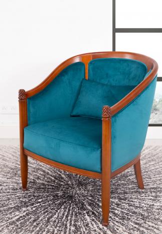 Sillón Caroline Cabriolet de madera maciza de cerezo de estilo Louis Philippe