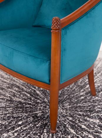 Sillón Caroline Cabriolet de madera maciza de cerezo de estilo Louis Philippe
