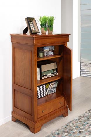 Mueble de almacenaje Fromager de madera maciza de cerezo de estilo Louis Philippe Camille