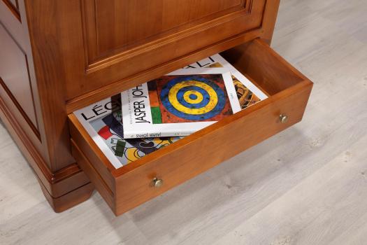 Mueble de almacenaje Fromager de madera maciza de cerezo de estilo Louis Philippe Camille