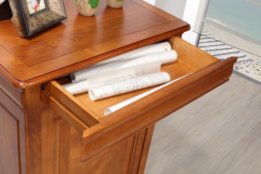 Mueble de almacenaje Fromager de madera maciza de cerezo de estilo Louis Philippe Camille