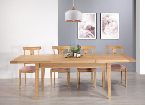 Mesa de granja rectangular de roble macizo Francois