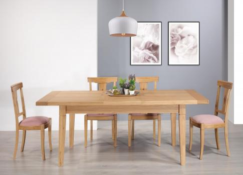 Mesa de granja rectangular de roble macizo Francois