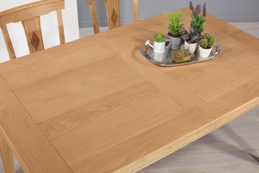 Mesa de granja rectangular de roble macizo Francois