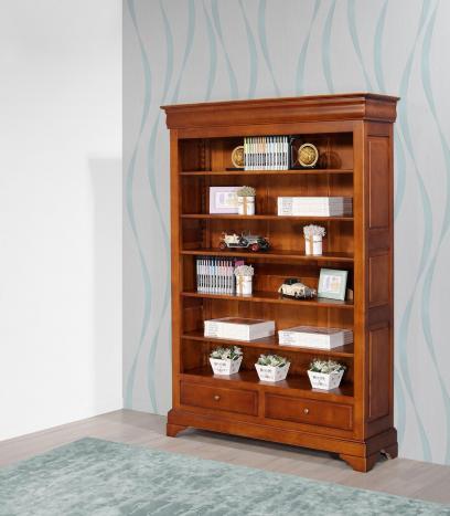 Biblioteca Béatrice – Madera de Cerezo Maciza, Estilo Luis Felipe