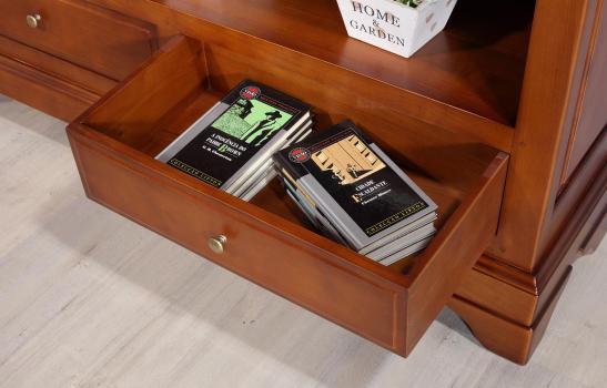 Biblioteca Béatrice – Madera de Cerezo Maciza, Estilo Luis Felipe