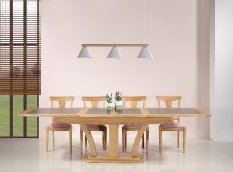 Solid Oak Contemporary style ceramic Dining Table 