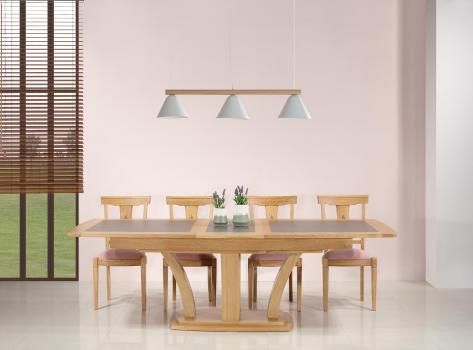 Solid Oak Contemporary style ceramic Dining Table 