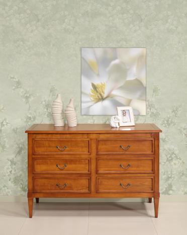 Cómoda Apolline de 6 cajones de madera de cerezo estilo Directoire